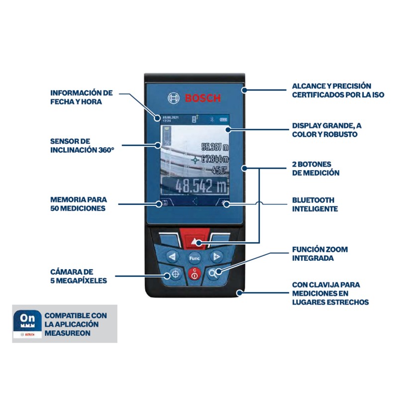 Medidor Laser Alcance M Con Bluetooth Bosch Glm C