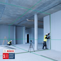Bosch Professional Nivel láser GLL 3-80 G (láser verde, interior, alcance:  hasta 30m, 4 pilas