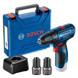 Bosch GSR 12V-15 Professional con 2 baterías de 2Ah + Accesorios + Bolsa