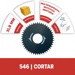 Disco de sierra para hacer cortes cruzados y a lo largo para madera de  1-1/4 (31.8 mm), 546 dremel